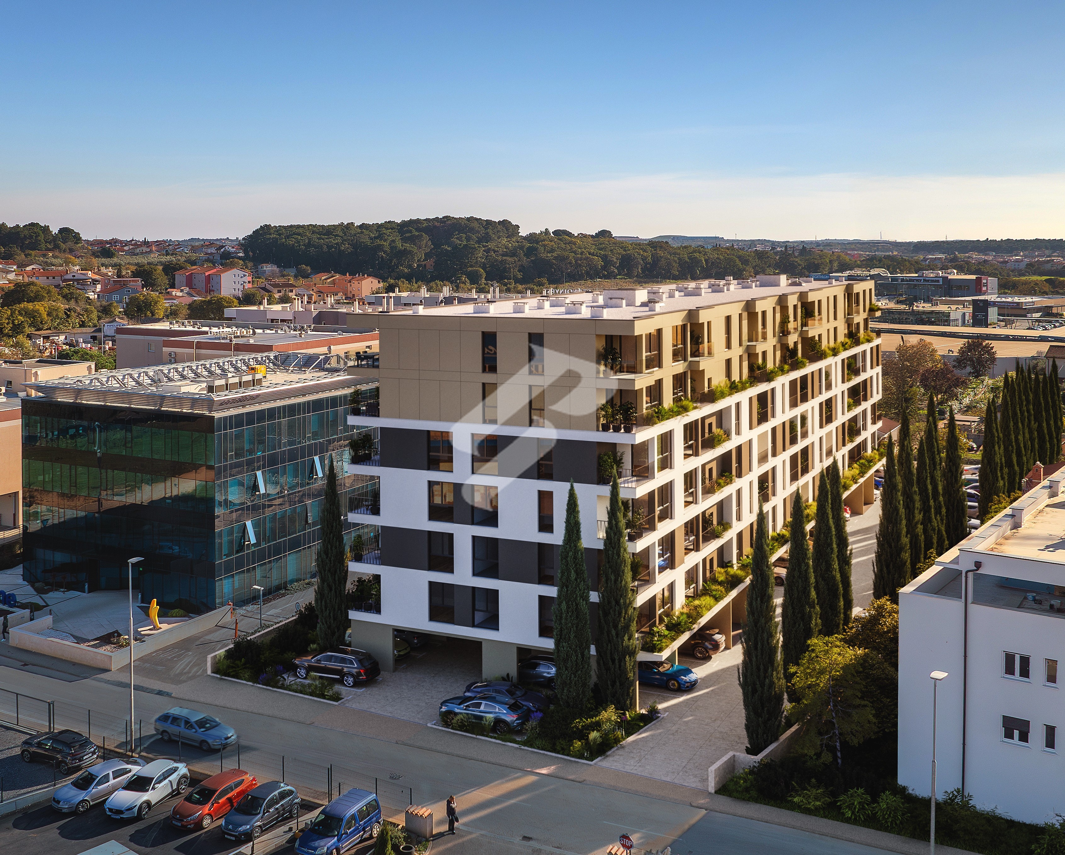 Pula , Monvidal – Dvosobni stan S4 , prvi kat ,  parkirnim mjestom u garaži