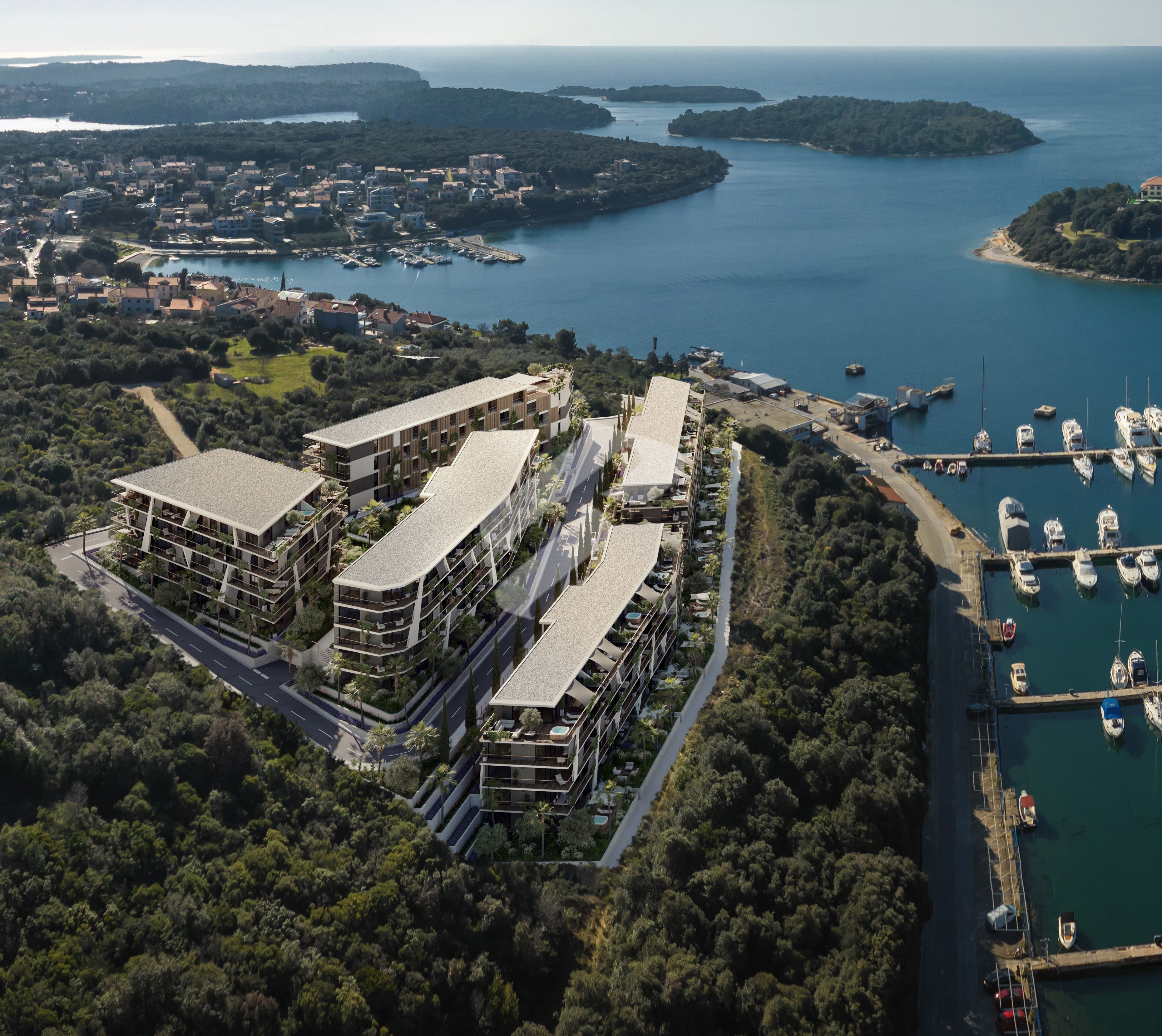 Pula – Marina Sky – Prizemlje B4 – Jednosobni stan s dnevnim boravkom i vrtom – 54,79 m²